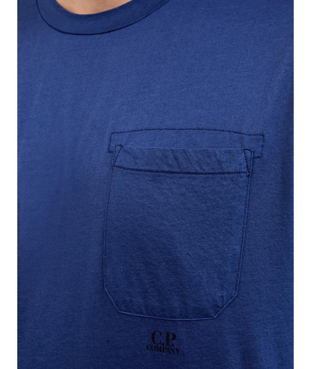 CP COMPANY Синяя хлопковая футболка, фото 5