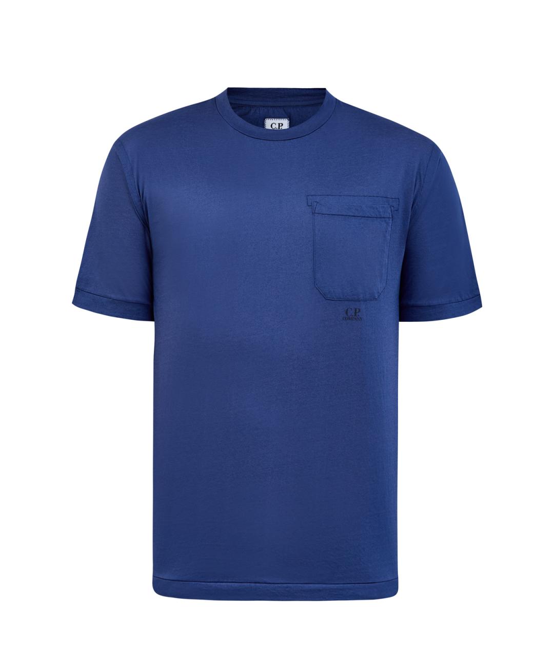 CP COMPANY Синяя хлопковая футболка, фото 1