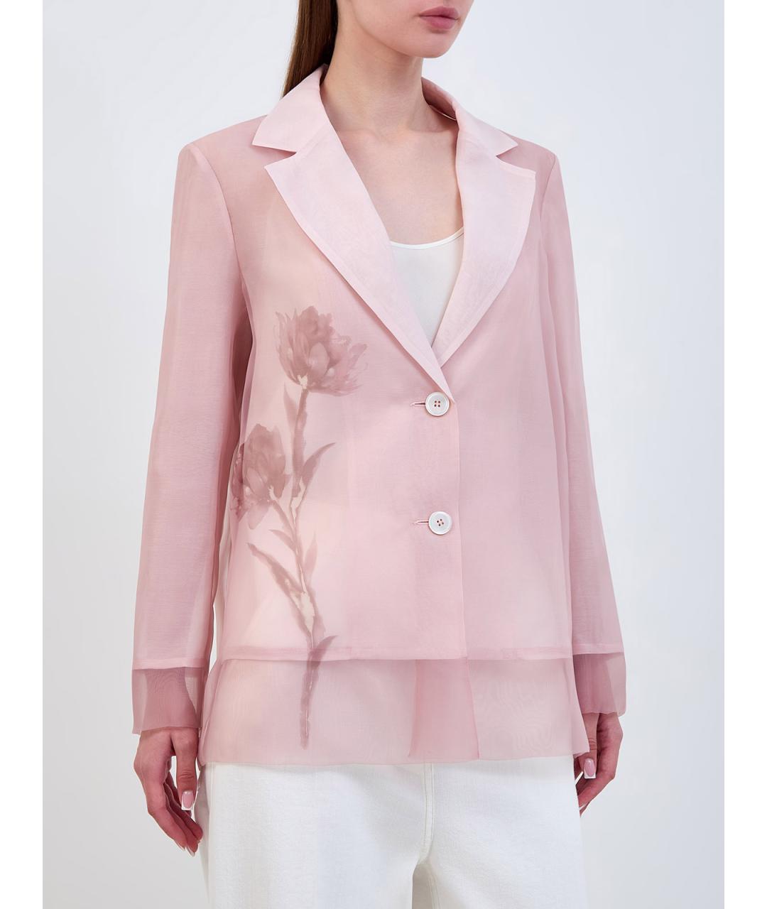 PESERICO Розовый полиэстеровый жакет/пиджак, фото 3
