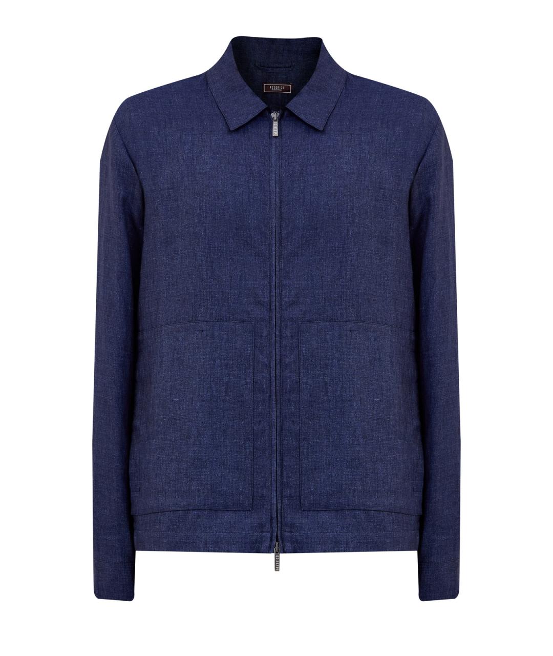 PESERICO Синяя льняная куртка, фото 1