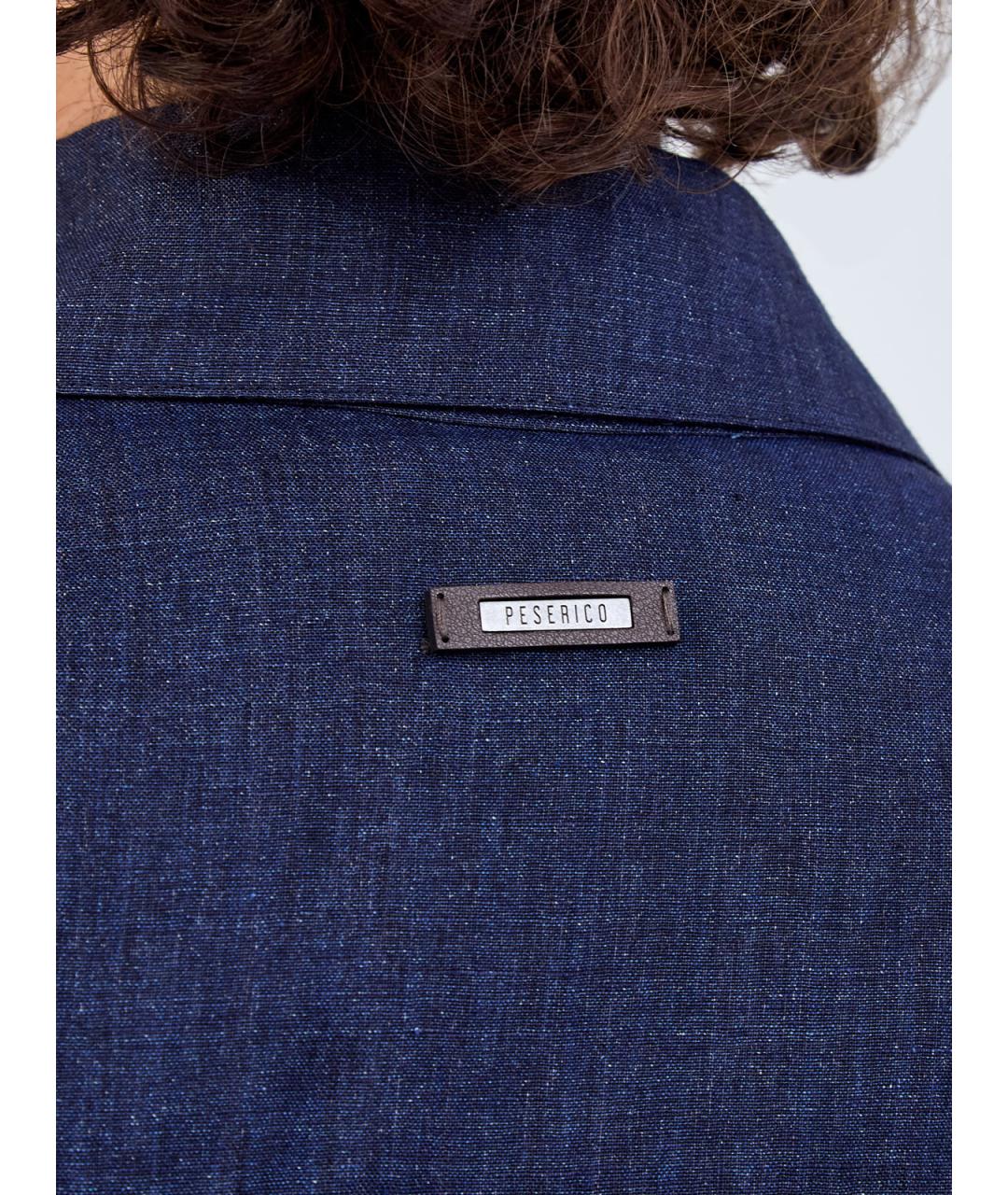 PESERICO Синяя льняная куртка, фото 5