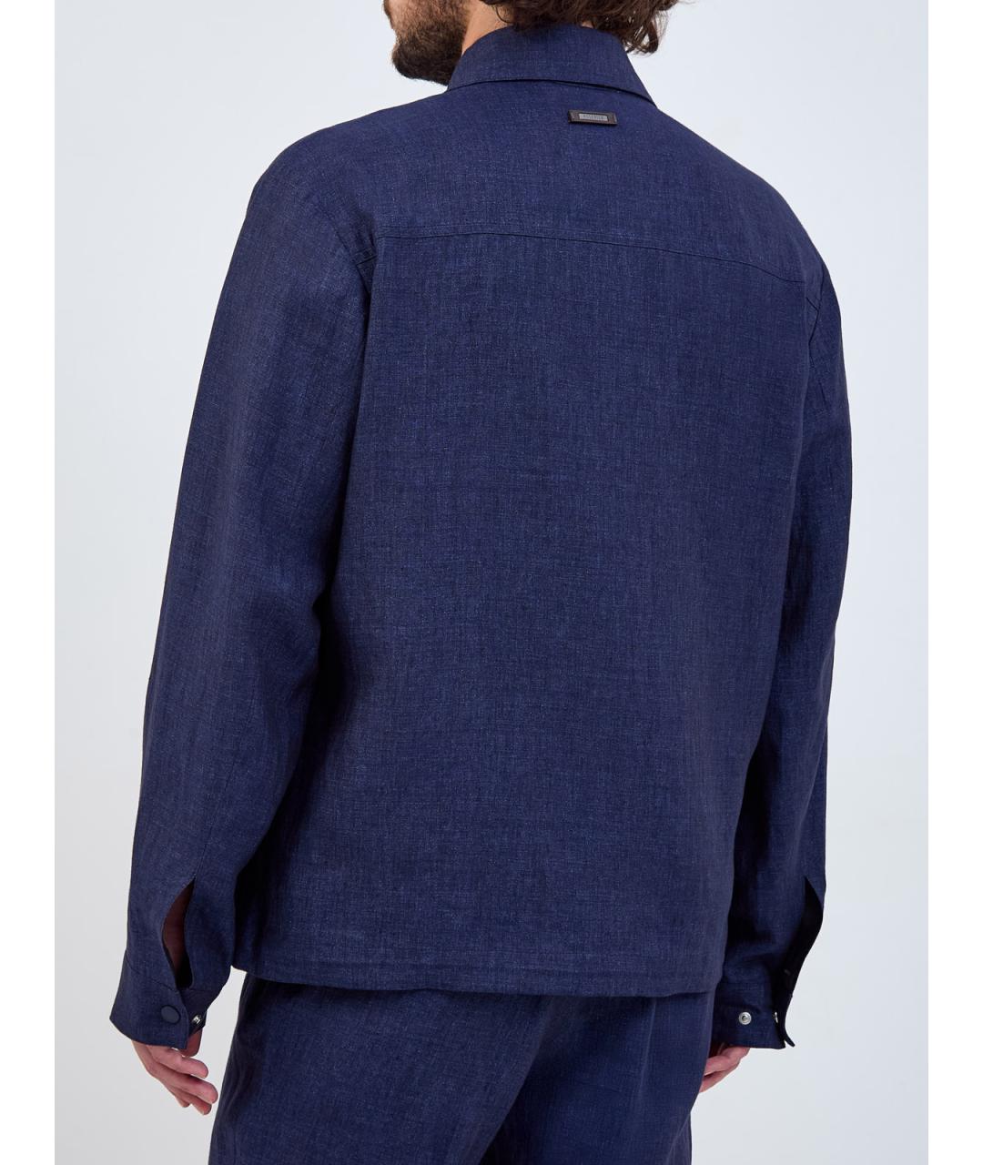 PESERICO Синяя льняная куртка, фото 4