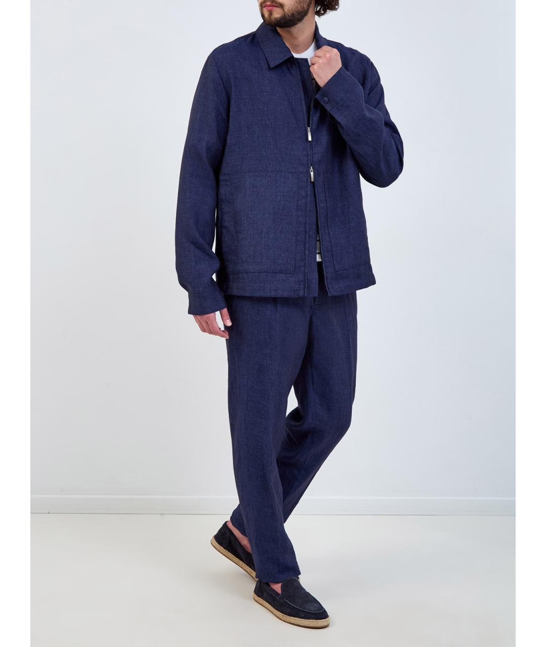 PESERICO Синяя льняная куртка, фото 2