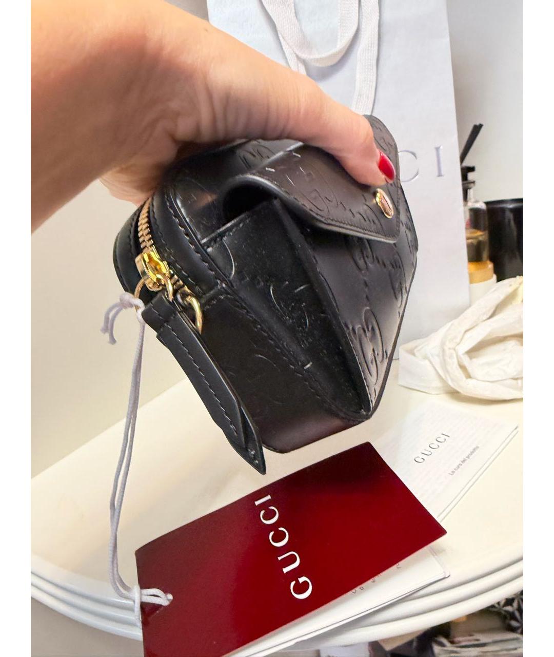 GUCCI Черная кожаная сумка через плечо, фото 5