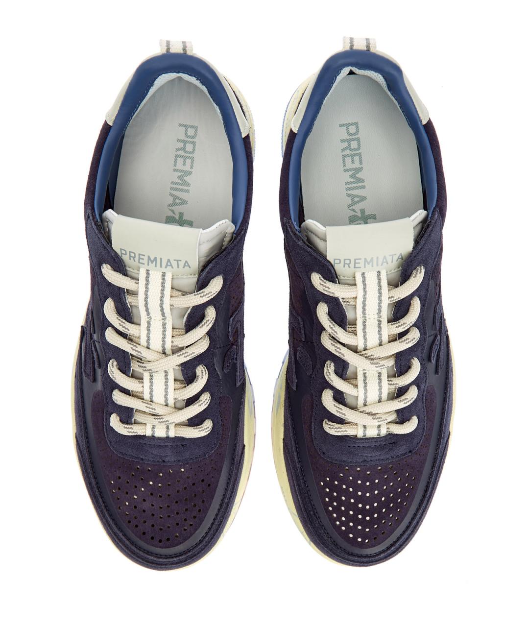 PREMIATA Темно-синие замшевые низкие кроссовки / кеды, фото 6