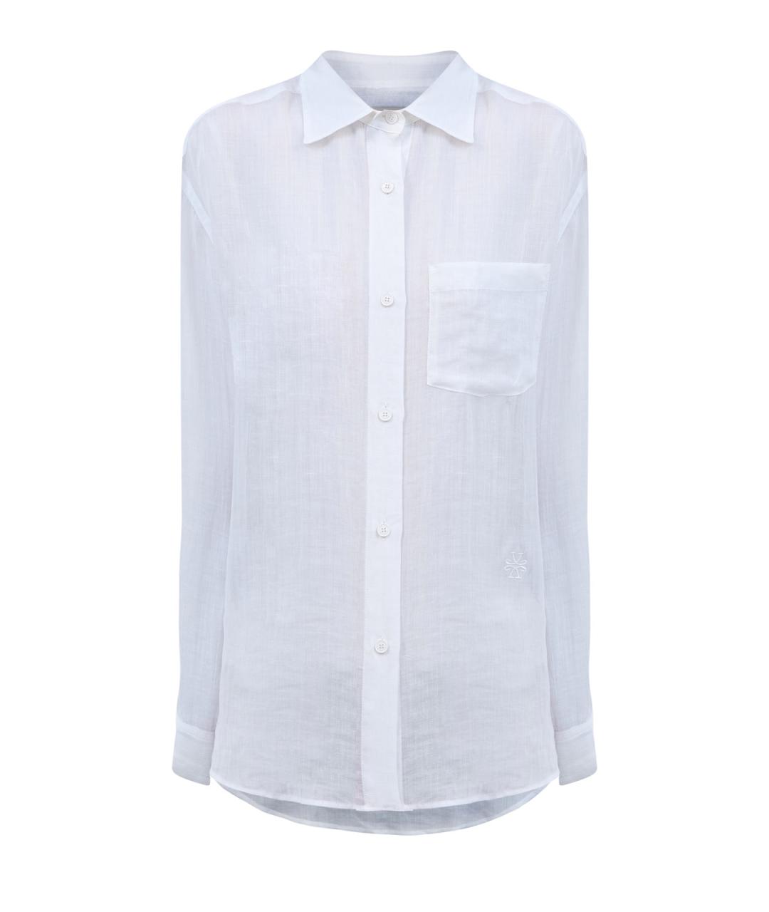 JACOB COHEN Белая льняная рубашка, фото 1