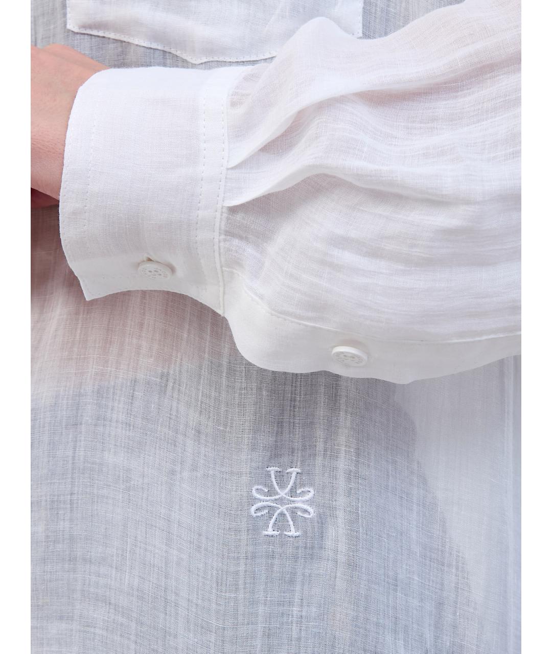 JACOB COHEN Белая льняная рубашка, фото 5