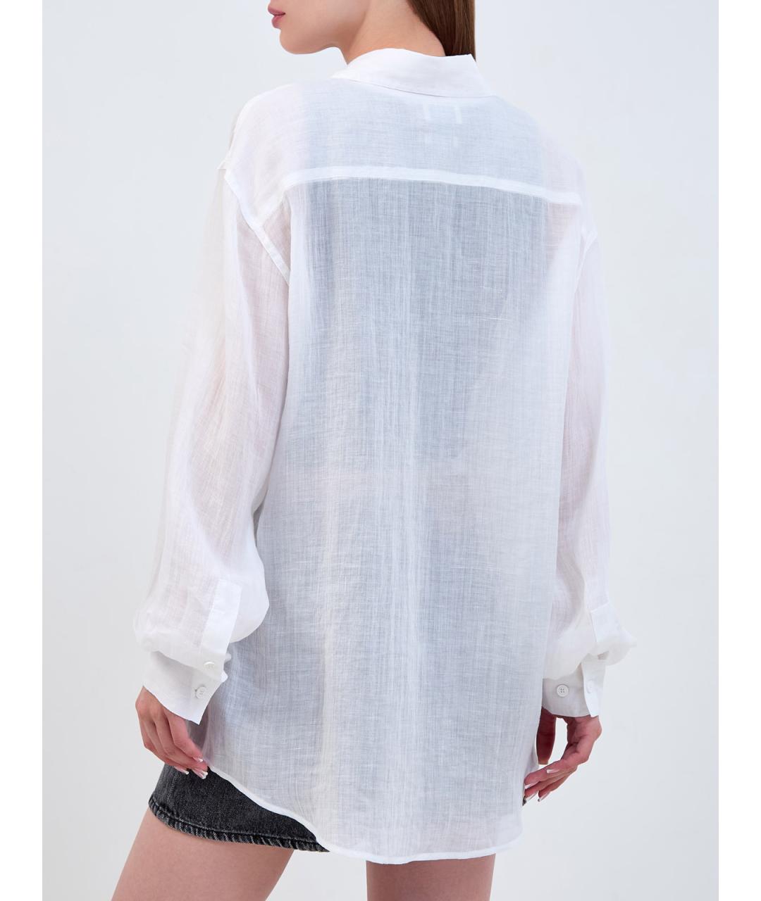 JACOB COHEN Белая льняная рубашка, фото 4
