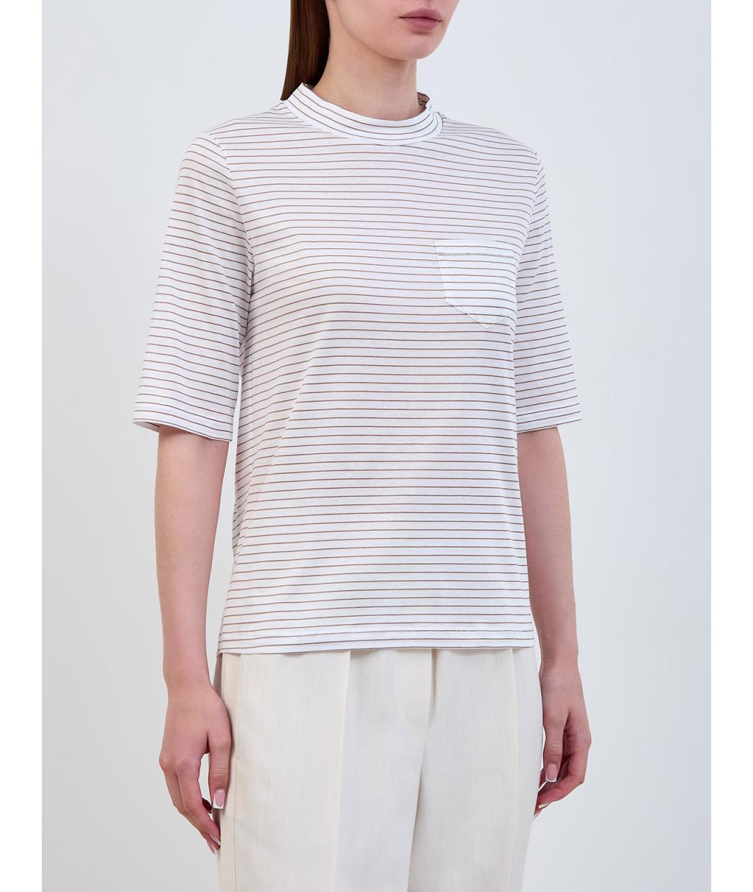 PESERICO Белая хлопковая футболка, фото 3