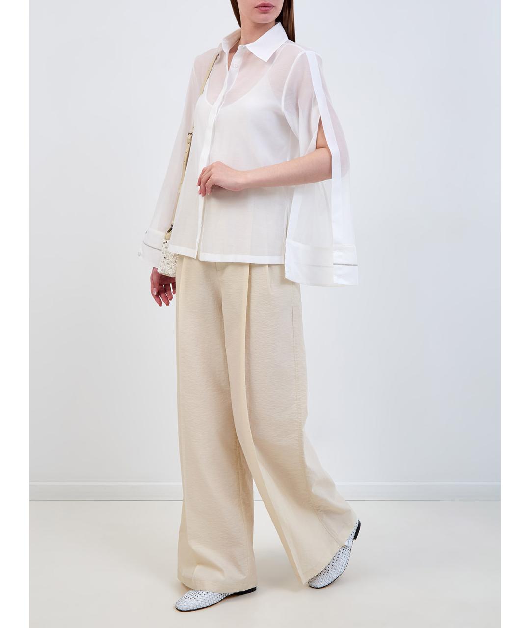 PESERICO Белая хлопковая блузы, фото 2