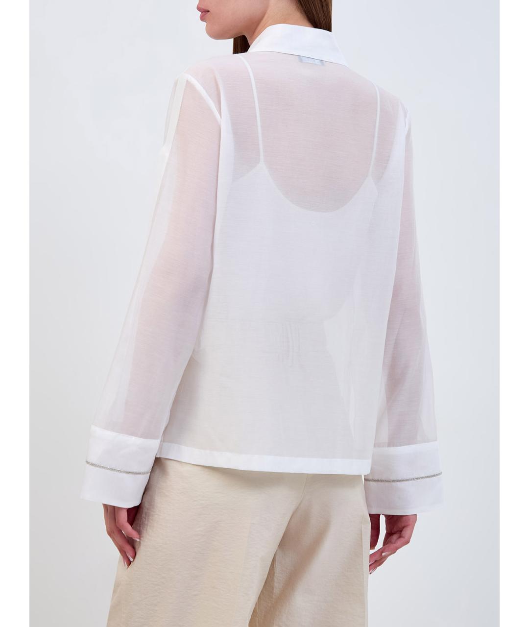 PESERICO Белая хлопковая блузы, фото 4