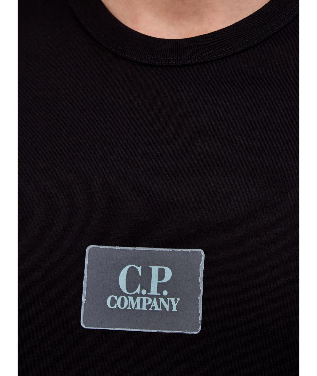 CP COMPANY Черная хлопковая футболка, фото 5