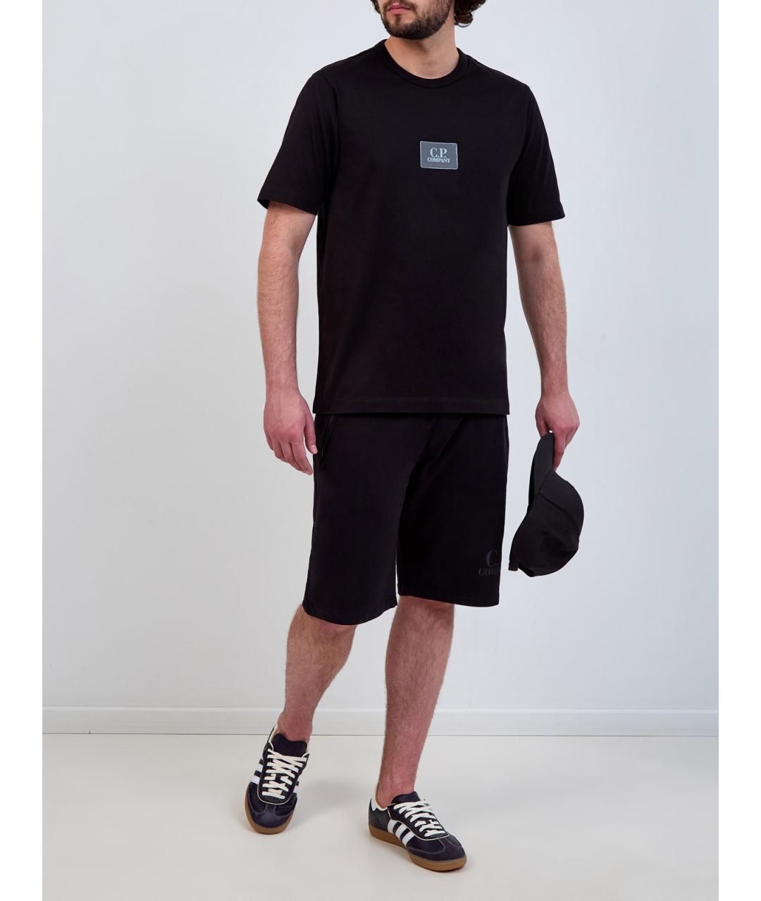 CP COMPANY Черная хлопковая футболка, фото 2