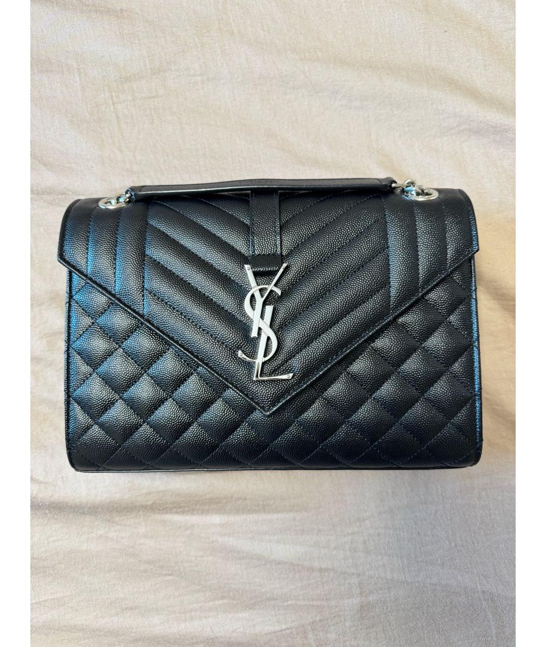 SAINT LAURENT Черная кожаная сумка через плечо, фото 9