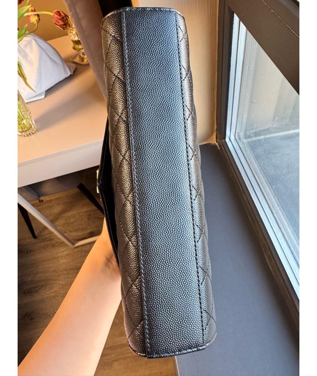 SAINT LAURENT Черная кожаная сумка через плечо, фото 6