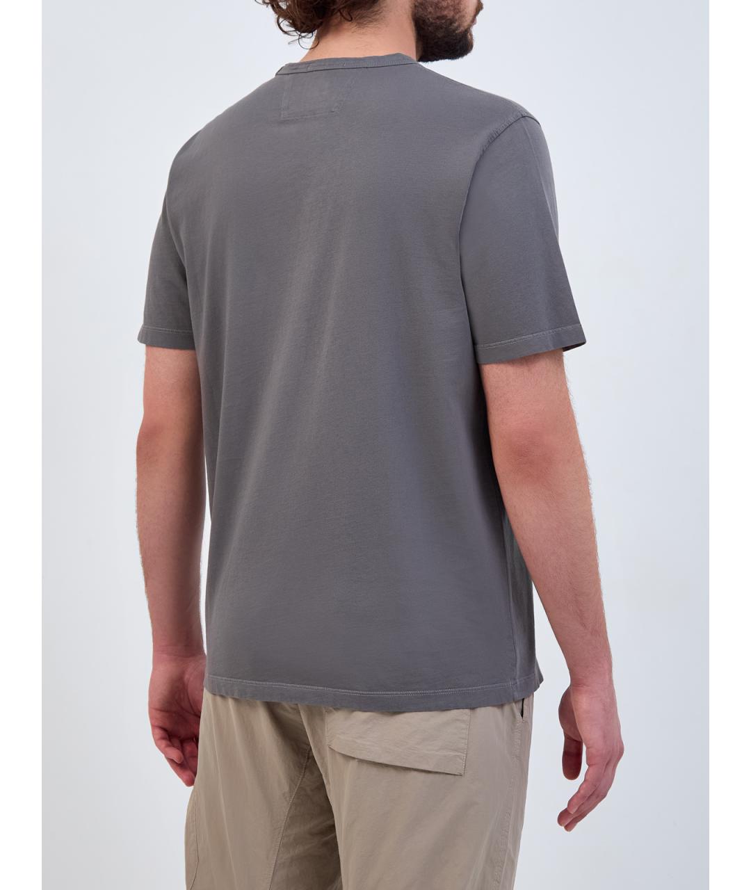 CP COMPANY Серая хлопковая футболка, фото 4