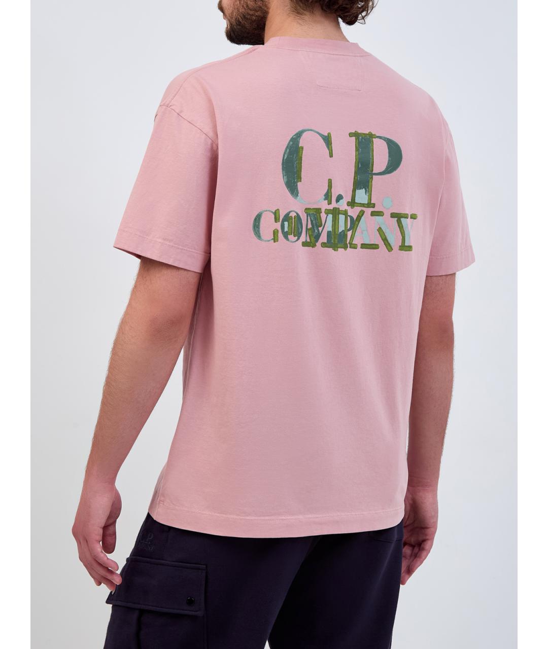 CP COMPANY Розовая хлопковая футболка, фото 4