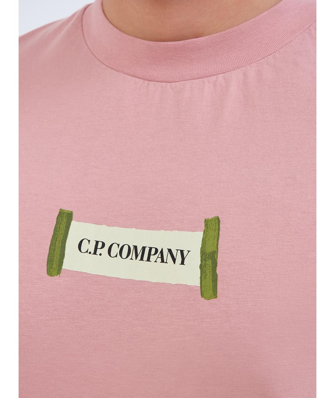 CP COMPANY Розовая хлопковая футболка, фото 5