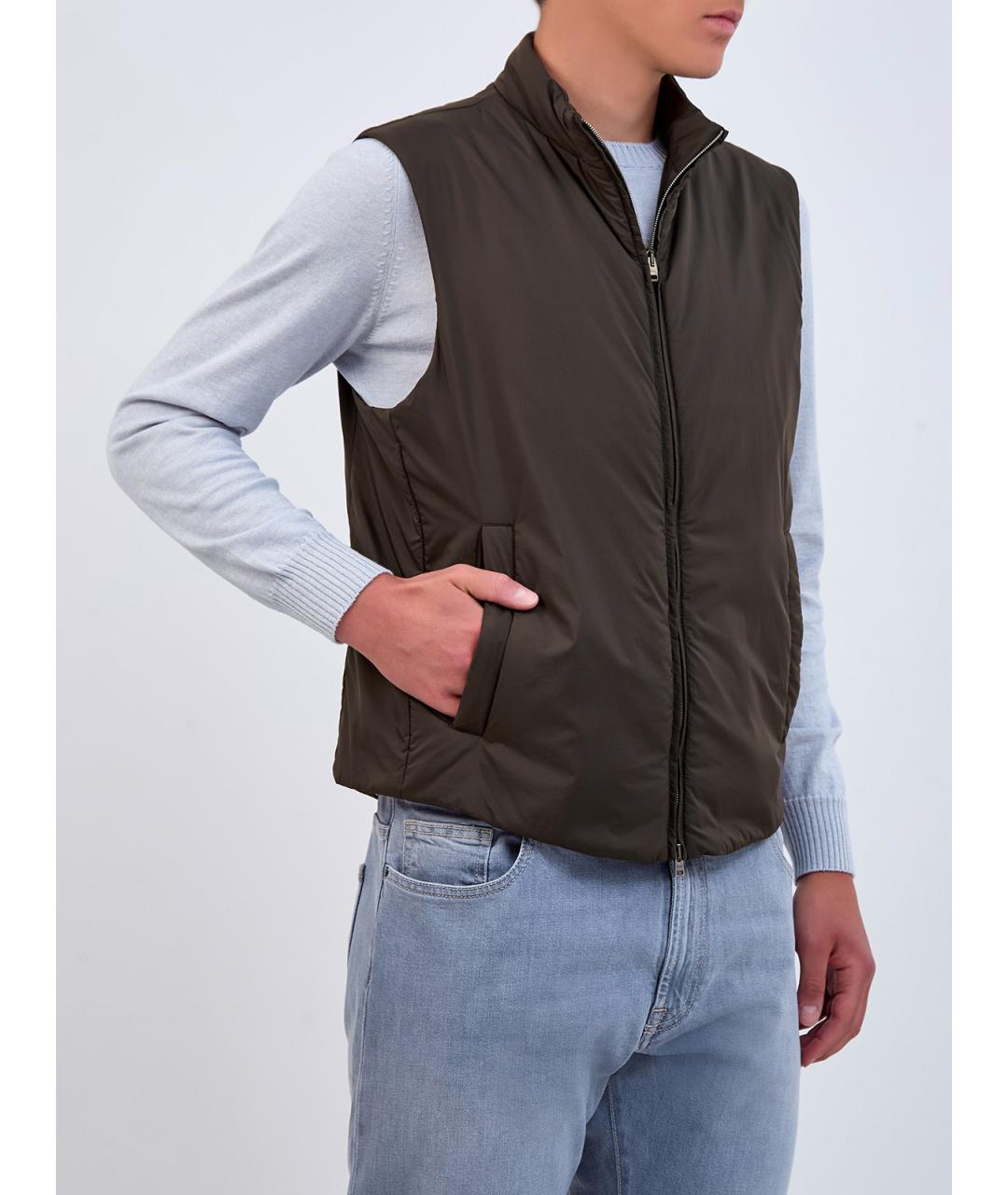 HERNO Коричневый полиамидовый жилет, фото 3