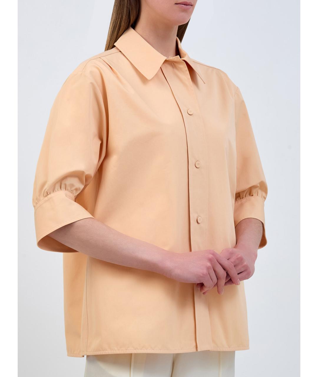 JIL SANDER Оранжевая хлопковая блузы, фото 3