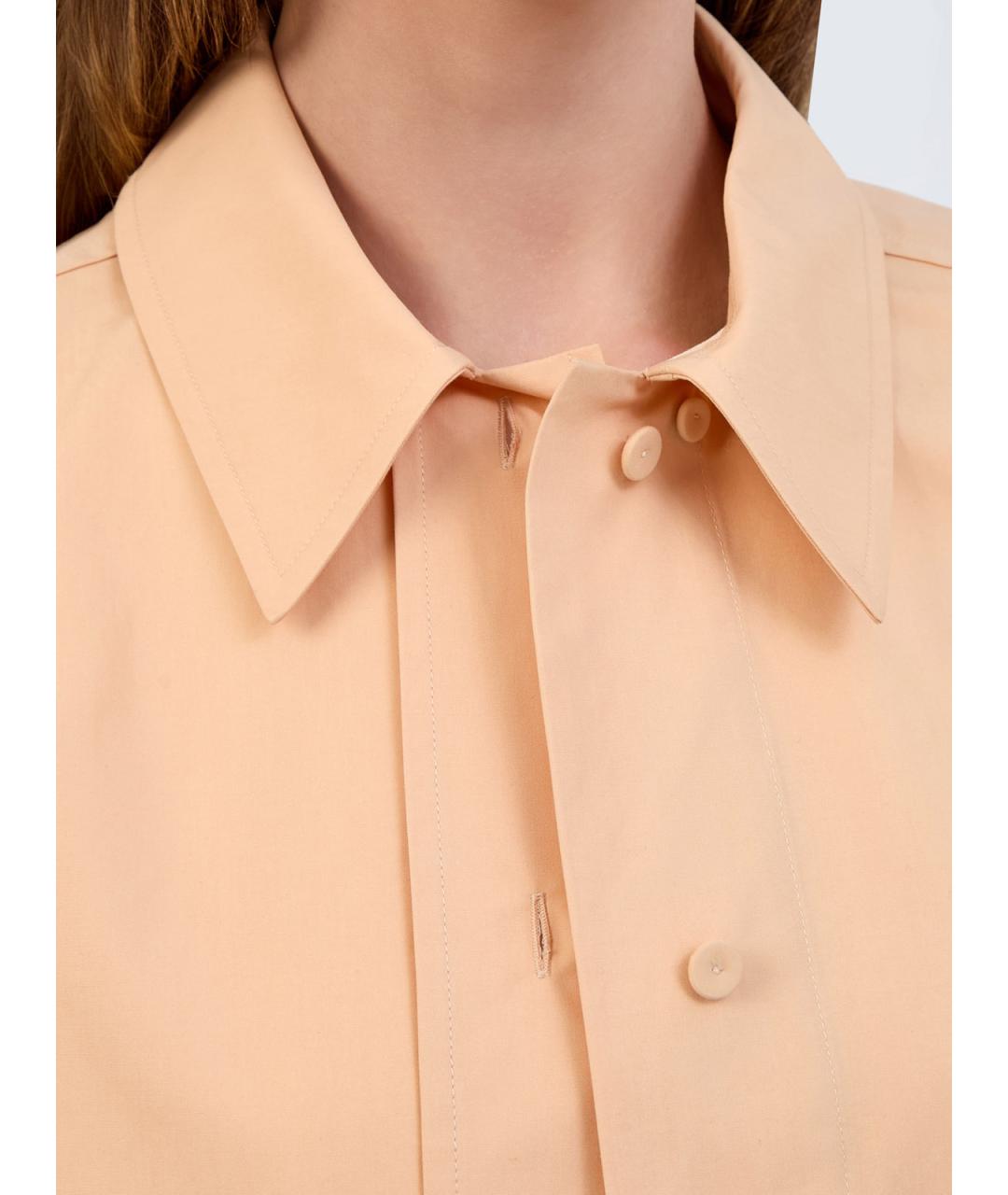 JIL SANDER Оранжевая хлопковая блузы, фото 5