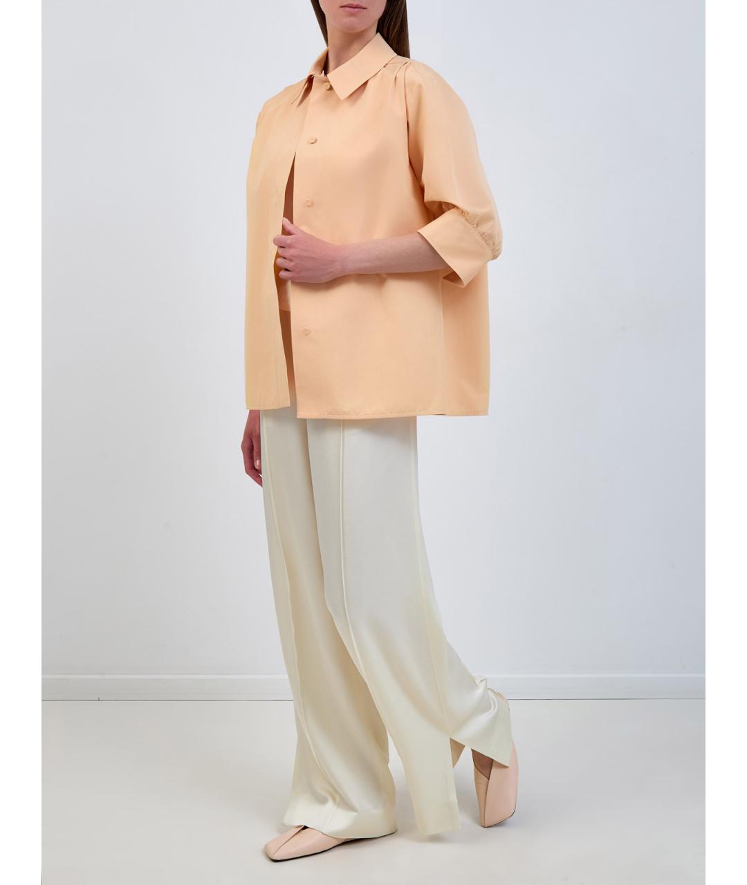 JIL SANDER Оранжевая хлопковая блузы, фото 2