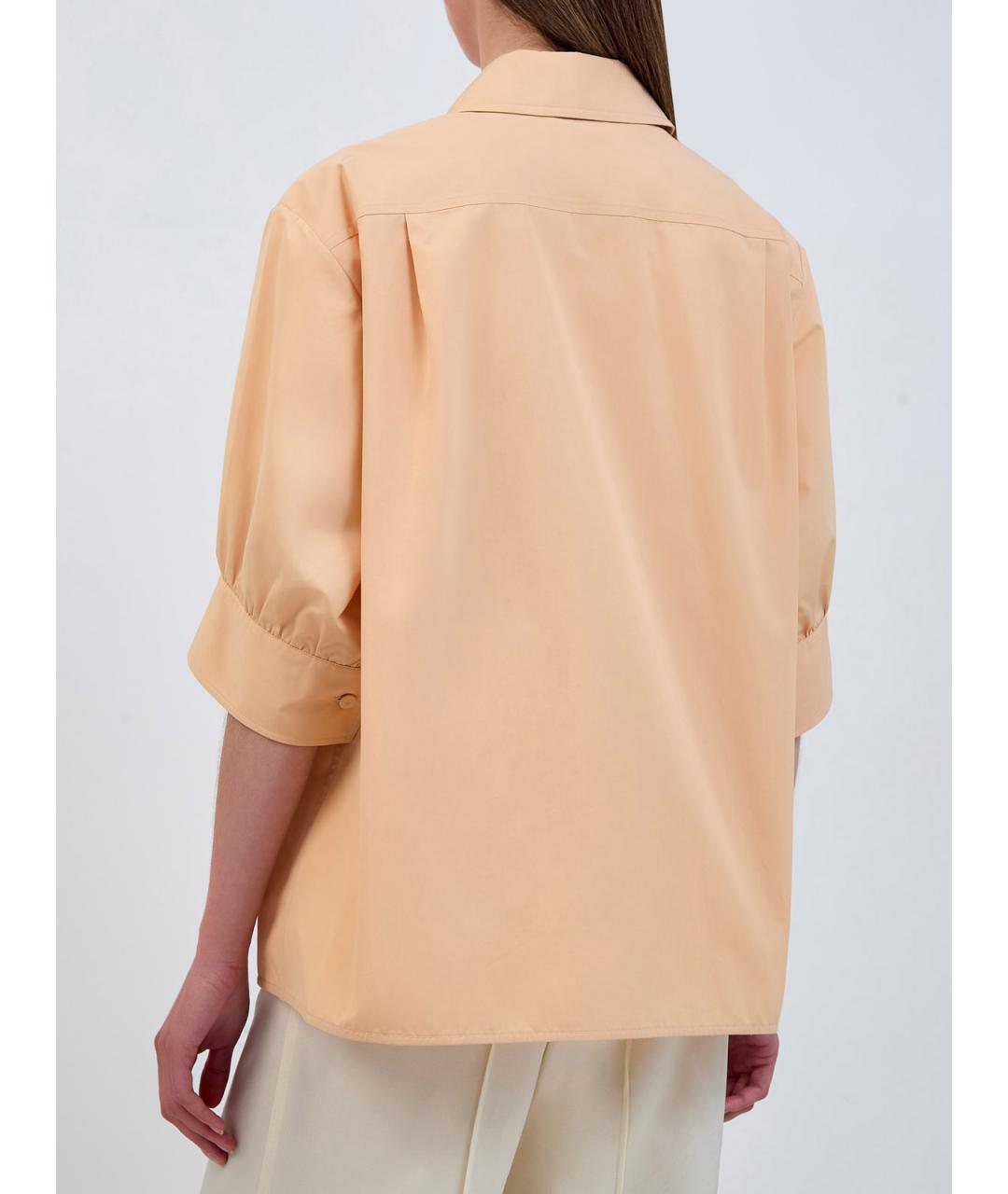 JIL SANDER Оранжевая хлопковая блузы, фото 4