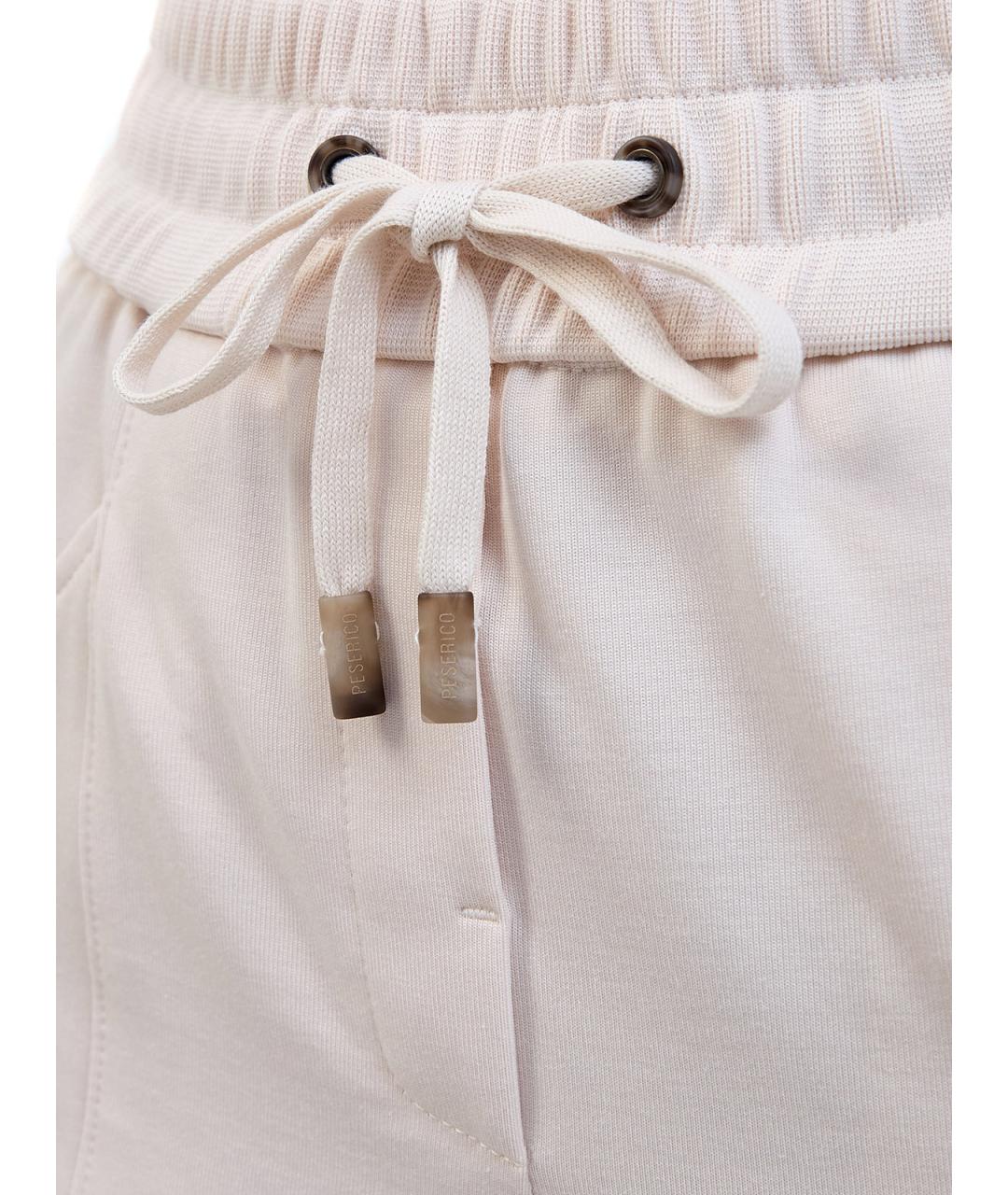 PESERICO Бежевые хлопковые шорты, фото 5