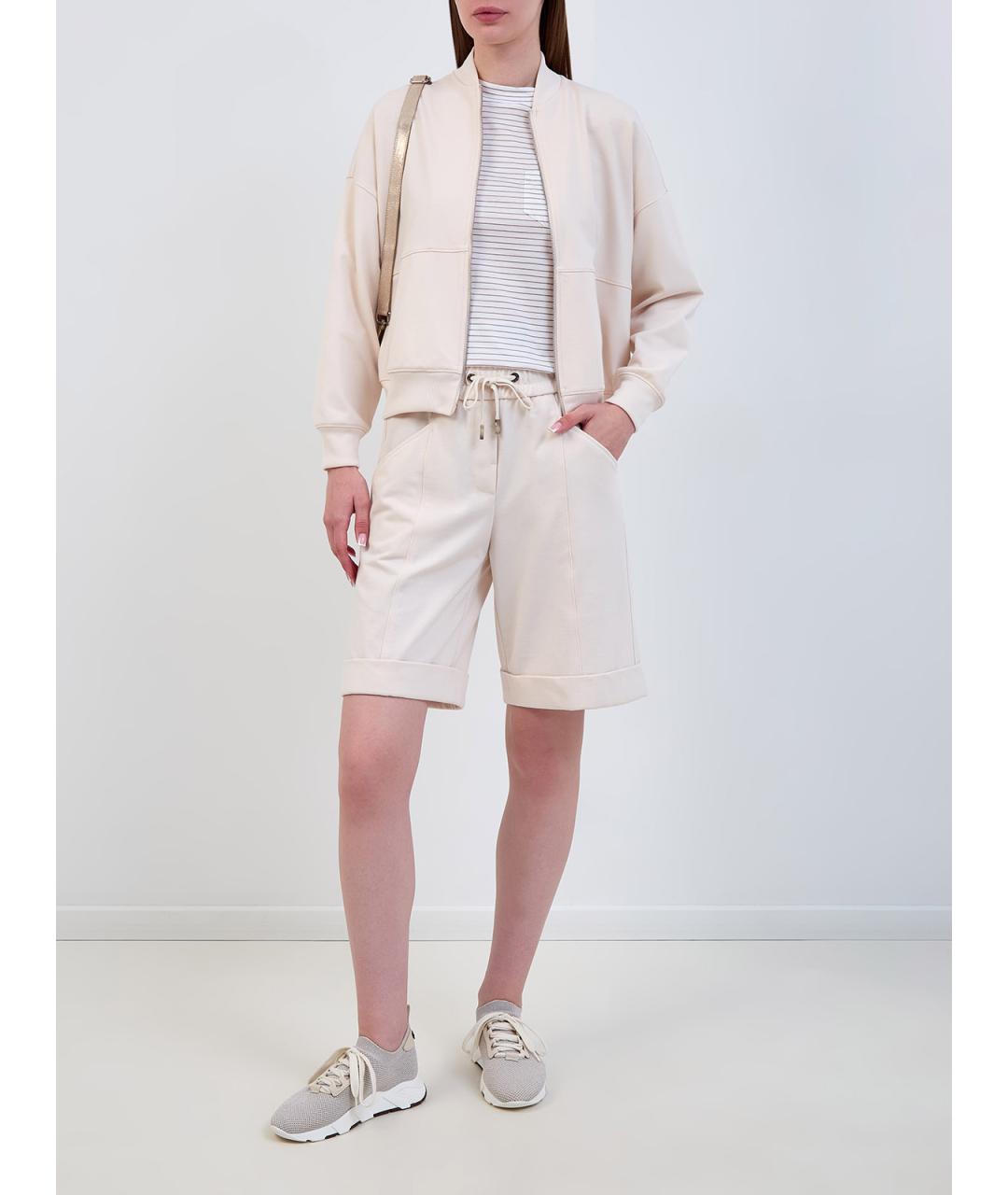 PESERICO Бежевые хлопковые шорты, фото 2