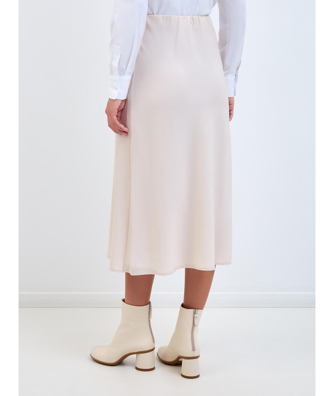 LORENA ANTONIAZZI Бежевая шерстяная юбка миди, фото 4
