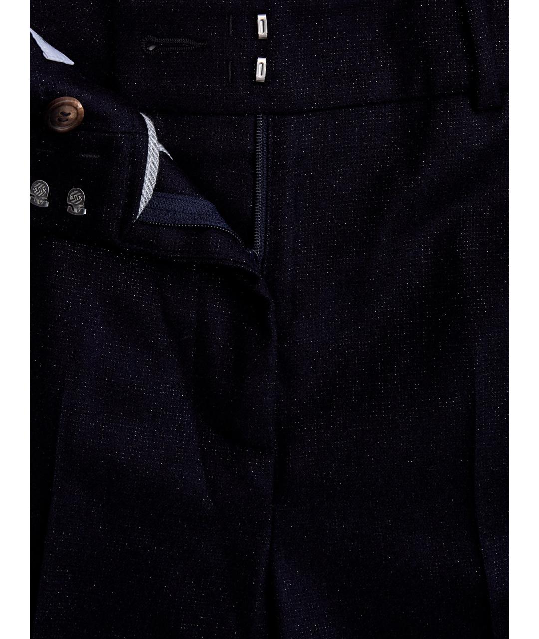 PESERICO Синие шерстяные прямые брюки, фото 6