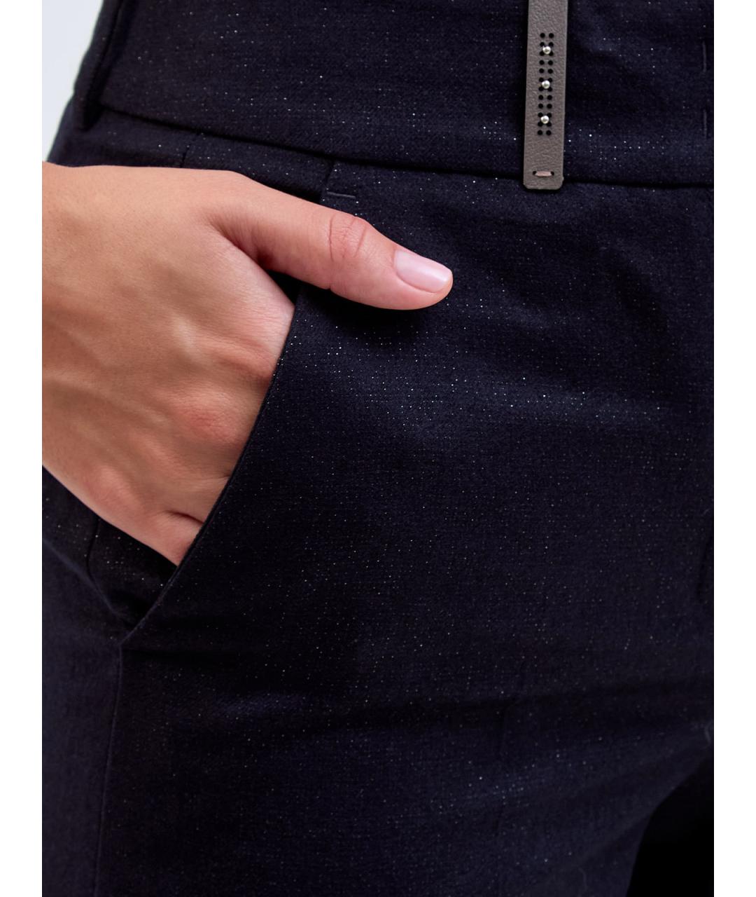 PESERICO Синие шерстяные прямые брюки, фото 5