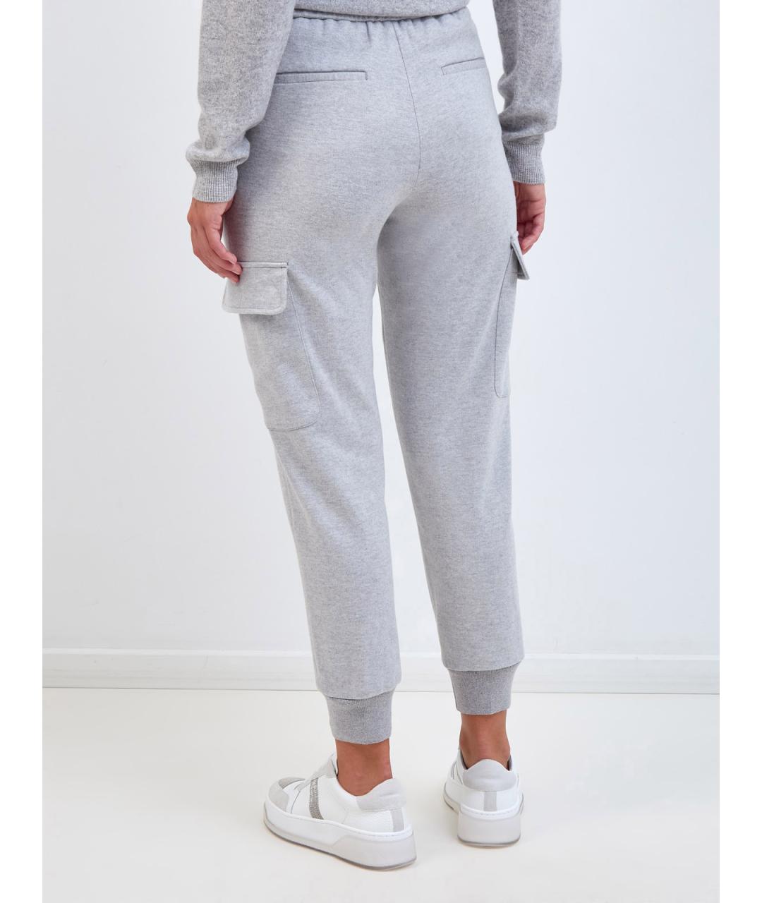 PESERICO Серые хлопковые спортивные брюки и шорты, фото 4