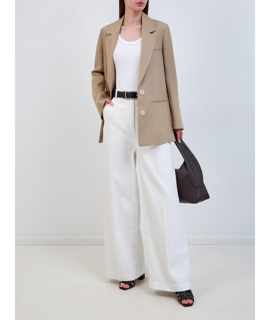 PESERICO Бежевый льняной жакет/пиджак, фото 2