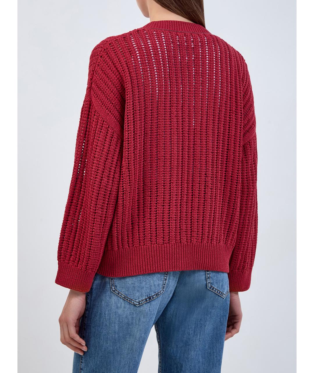 BRUNELLO CUCINELLI Красный хлопковый джемпер / свитер, фото 4