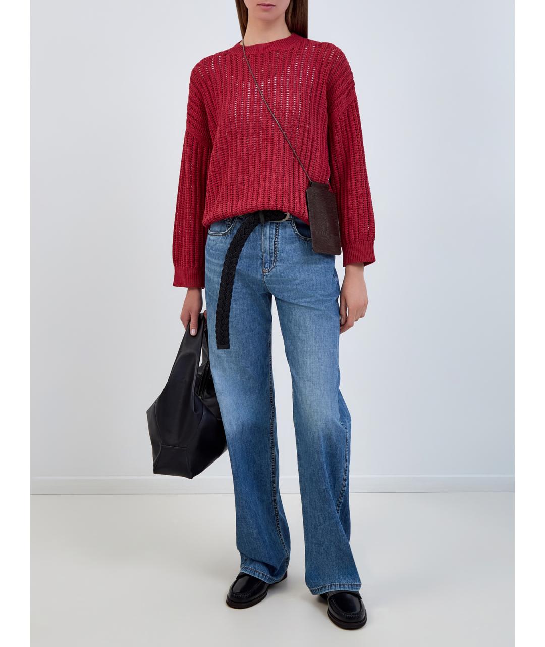 BRUNELLO CUCINELLI Красный хлопковый джемпер / свитер, фото 2