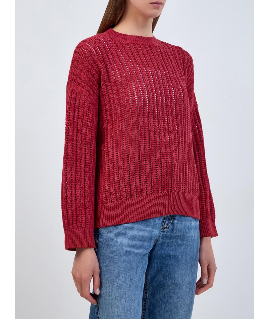 BRUNELLO CUCINELLI Красный хлопковый джемпер / свитер, фото 3
