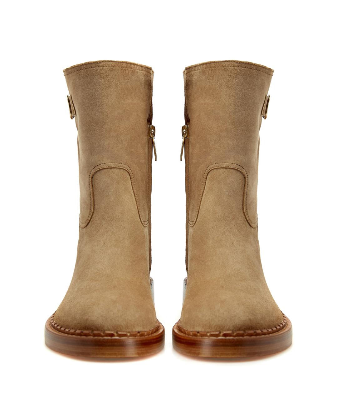 SANTONI Бежевые кожаные ботинки, фото 5