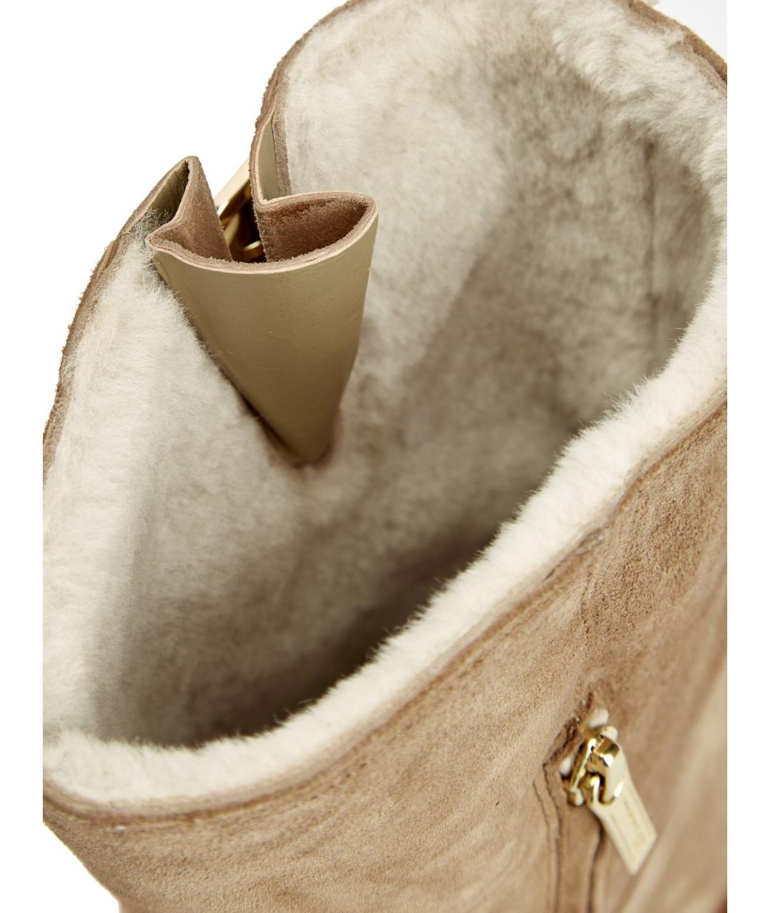 SANTONI Бежевые кожаные ботинки, фото 6