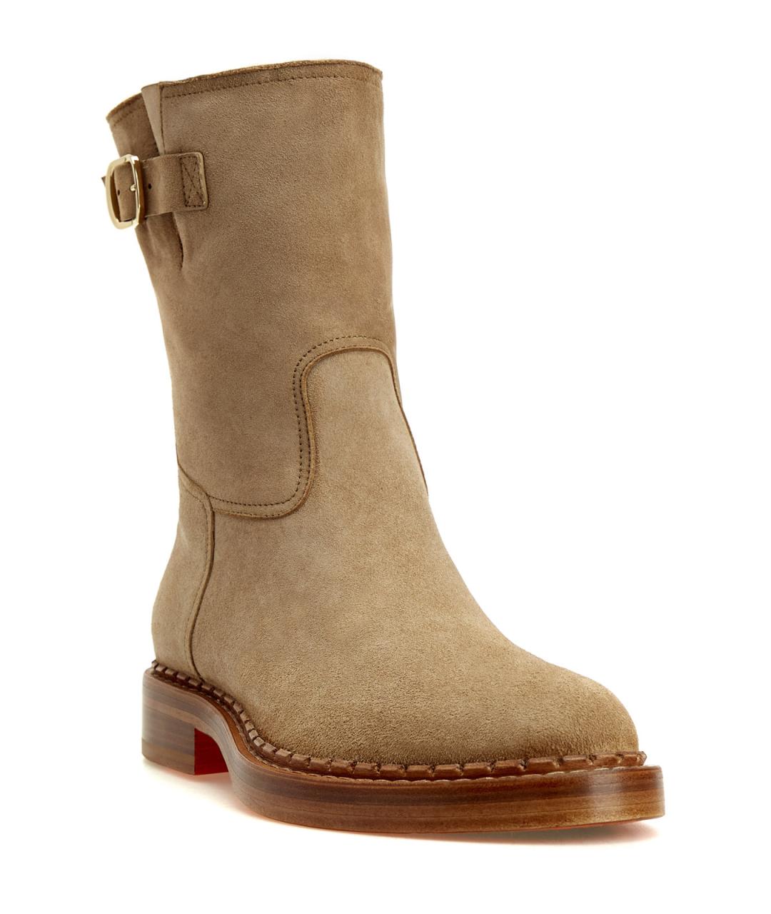 SANTONI Бежевые кожаные ботинки, фото 3