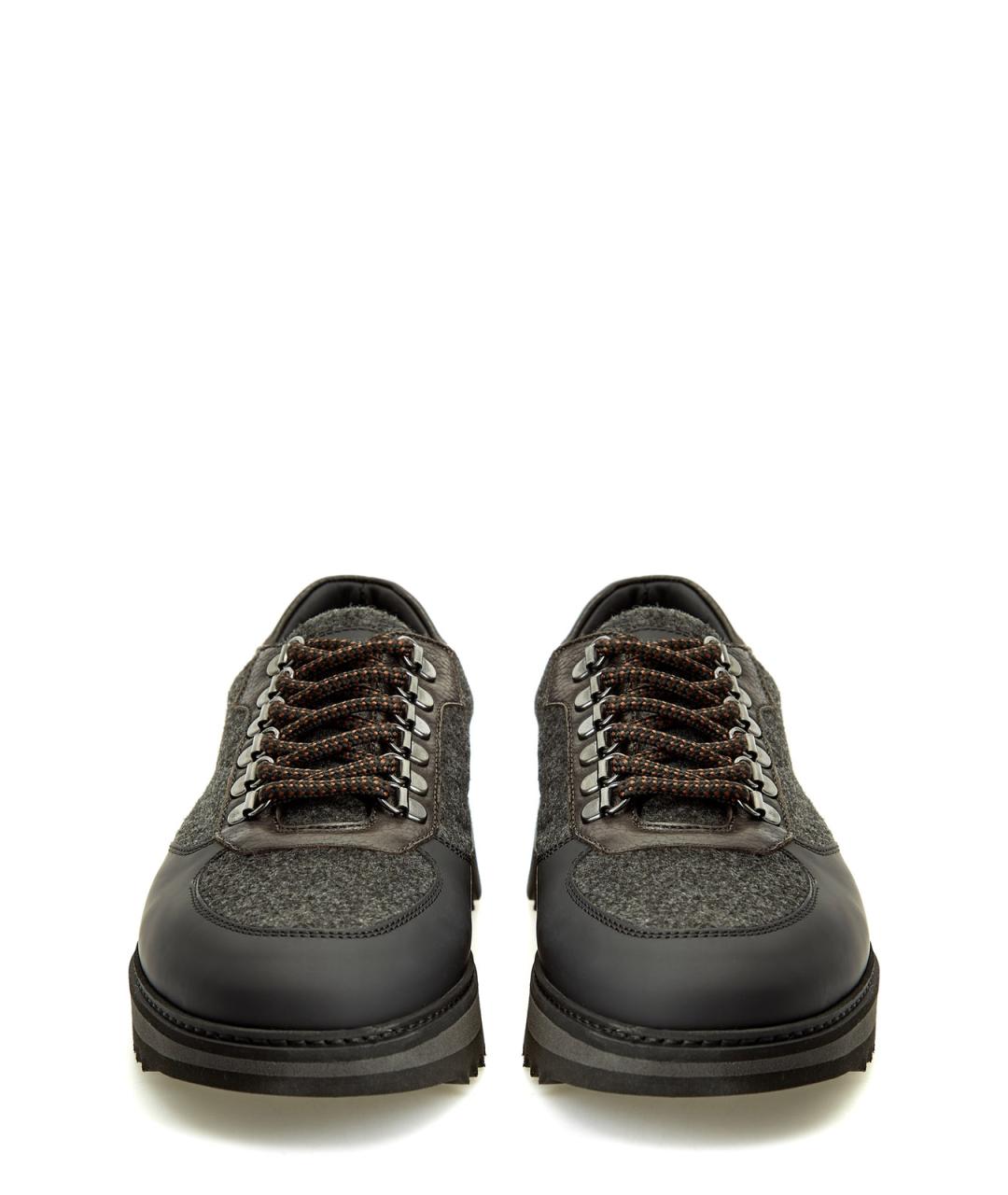 BARRETT Серые кожаные низкие кроссовки / кеды, фото 5