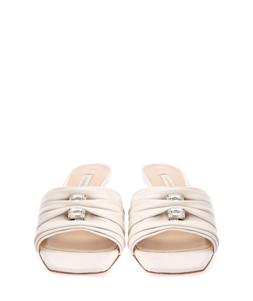 CASADEI Бежевые кожаные мюли, фото 5