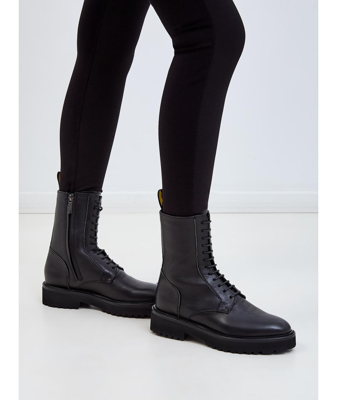 DOUCAL'S Черные кожаные ботинки, фото 2