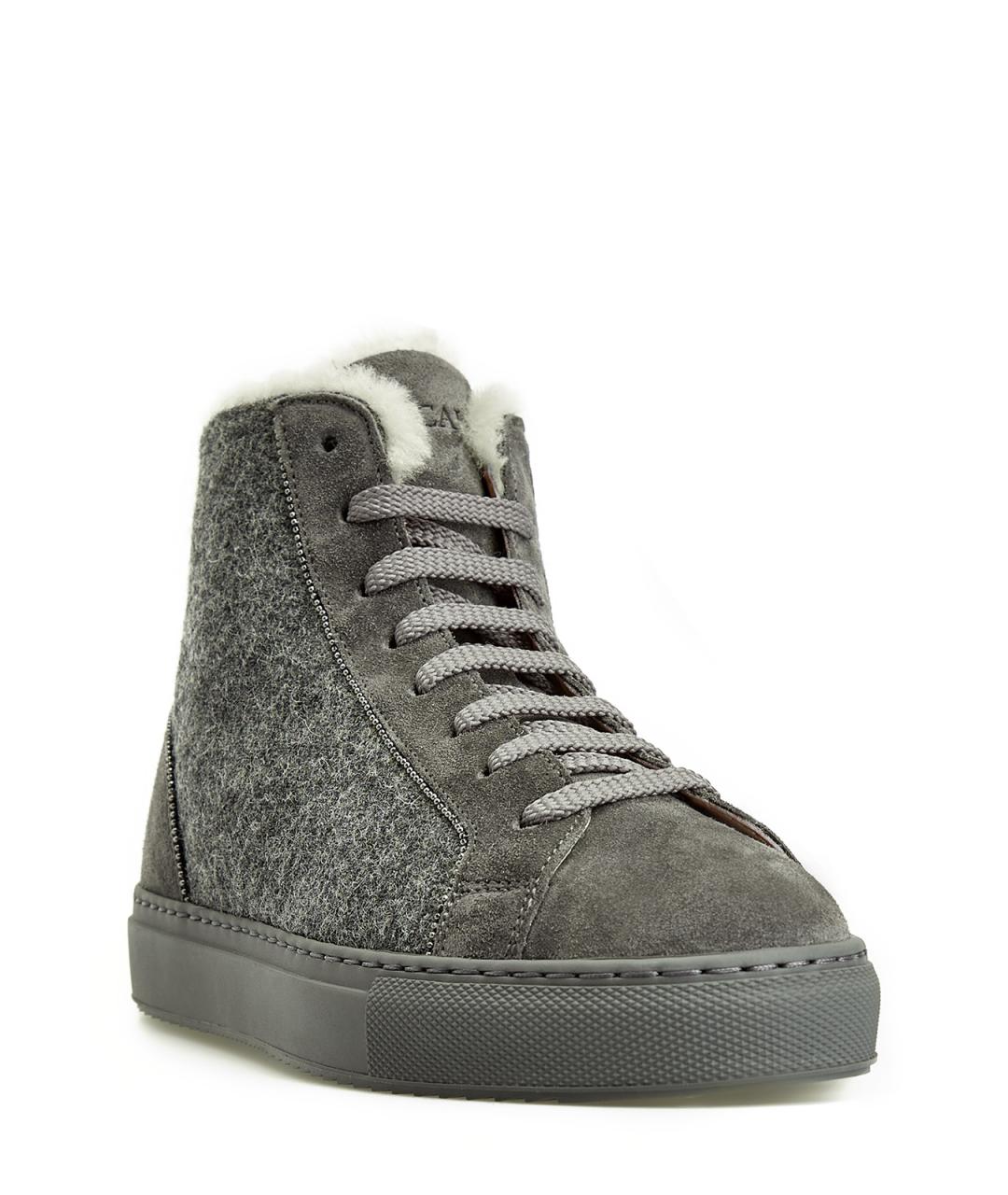 DOUCAL'S Серые кожаные кеды, фото 3