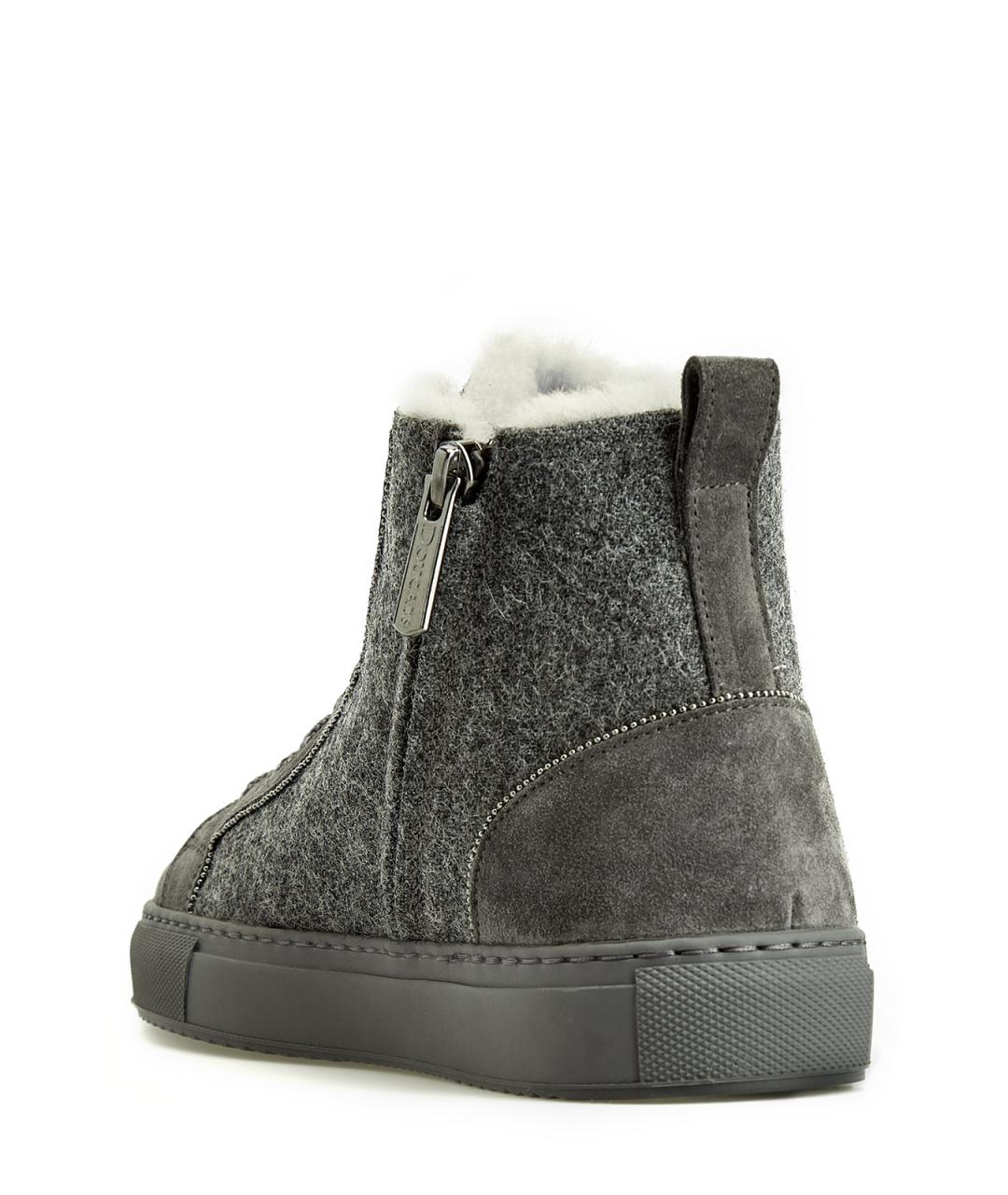 DOUCAL'S Серые кожаные кеды, фото 4