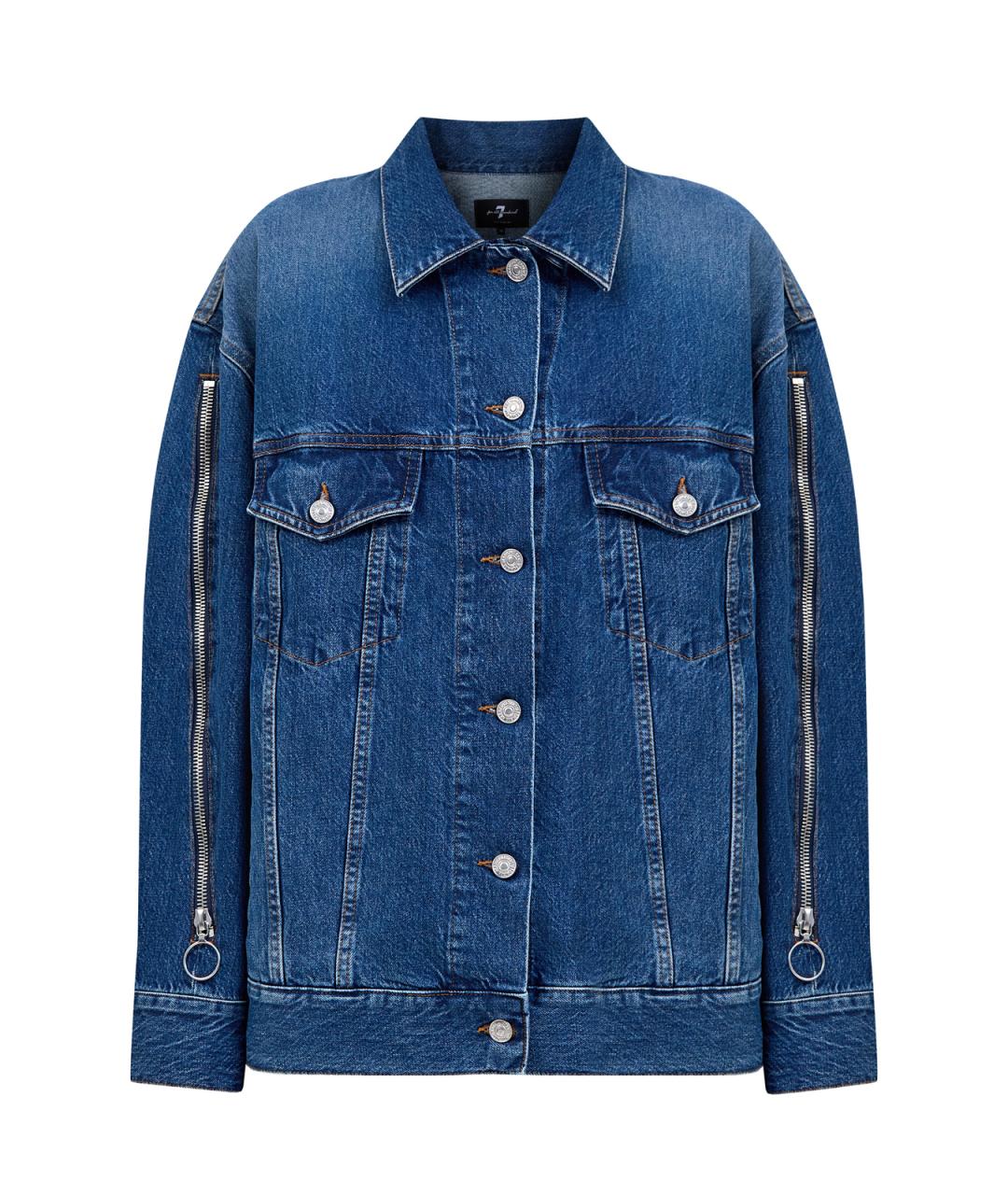 7 FOR ALL MANKIND Синяя хлопковая куртка, фото 1