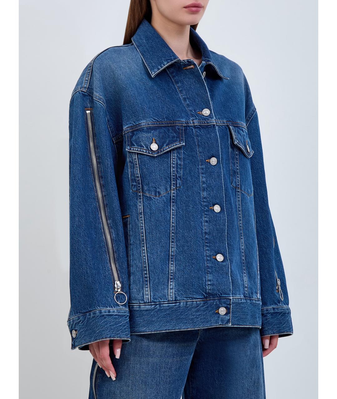 7 FOR ALL MANKIND Синяя хлопковая куртка, фото 3