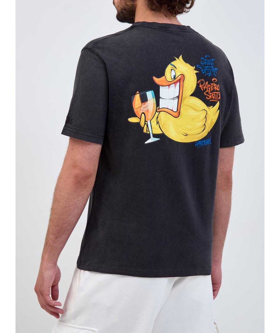 MC2 SAINT BARTH Антрацитовая хлопковая футболка, фото 4