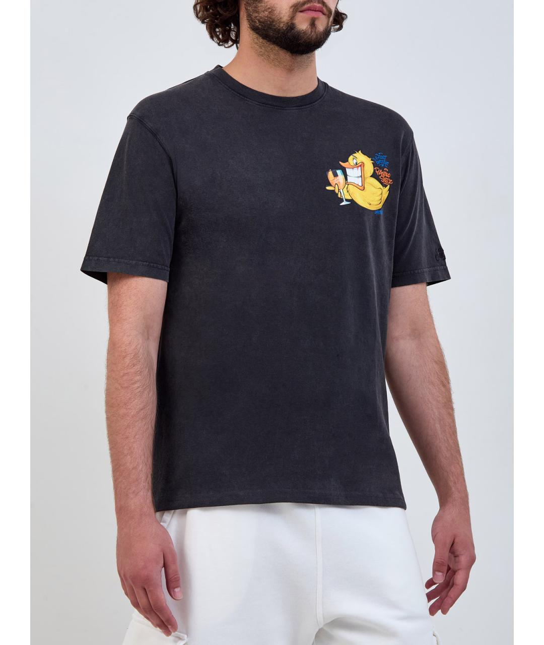 MC2 SAINT BARTH Антрацитовая хлопковая футболка, фото 3