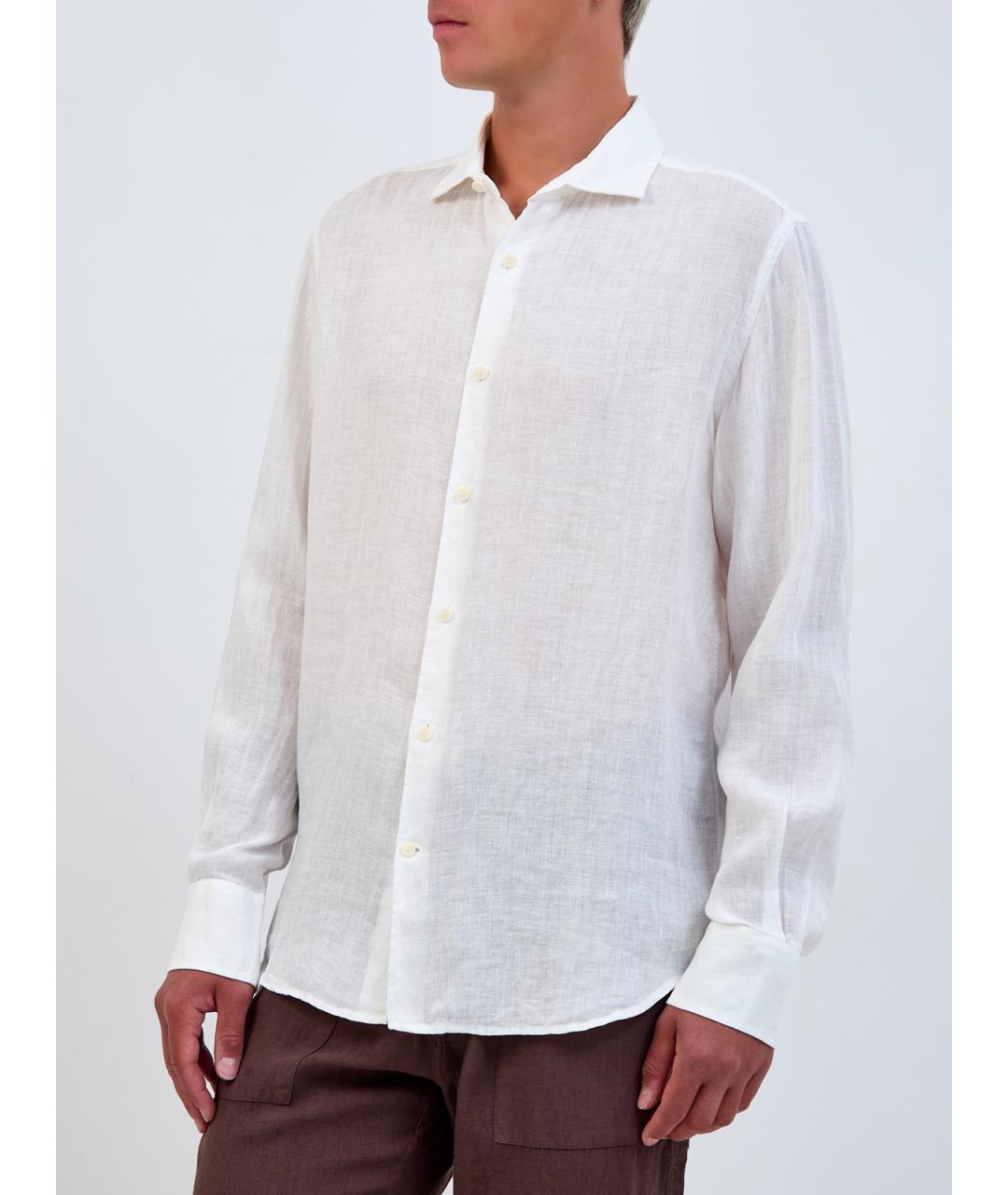 MC2 SAINT BARTH Белая льняная классическая рубашка, фото 3